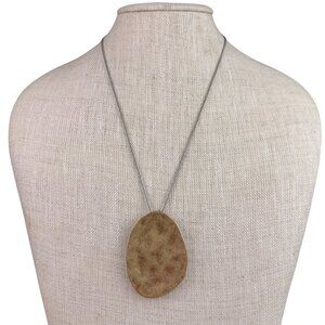 J Jill Women Reversible Necklace Silver Tone Chain Gold & Silver Tone Pendant OS